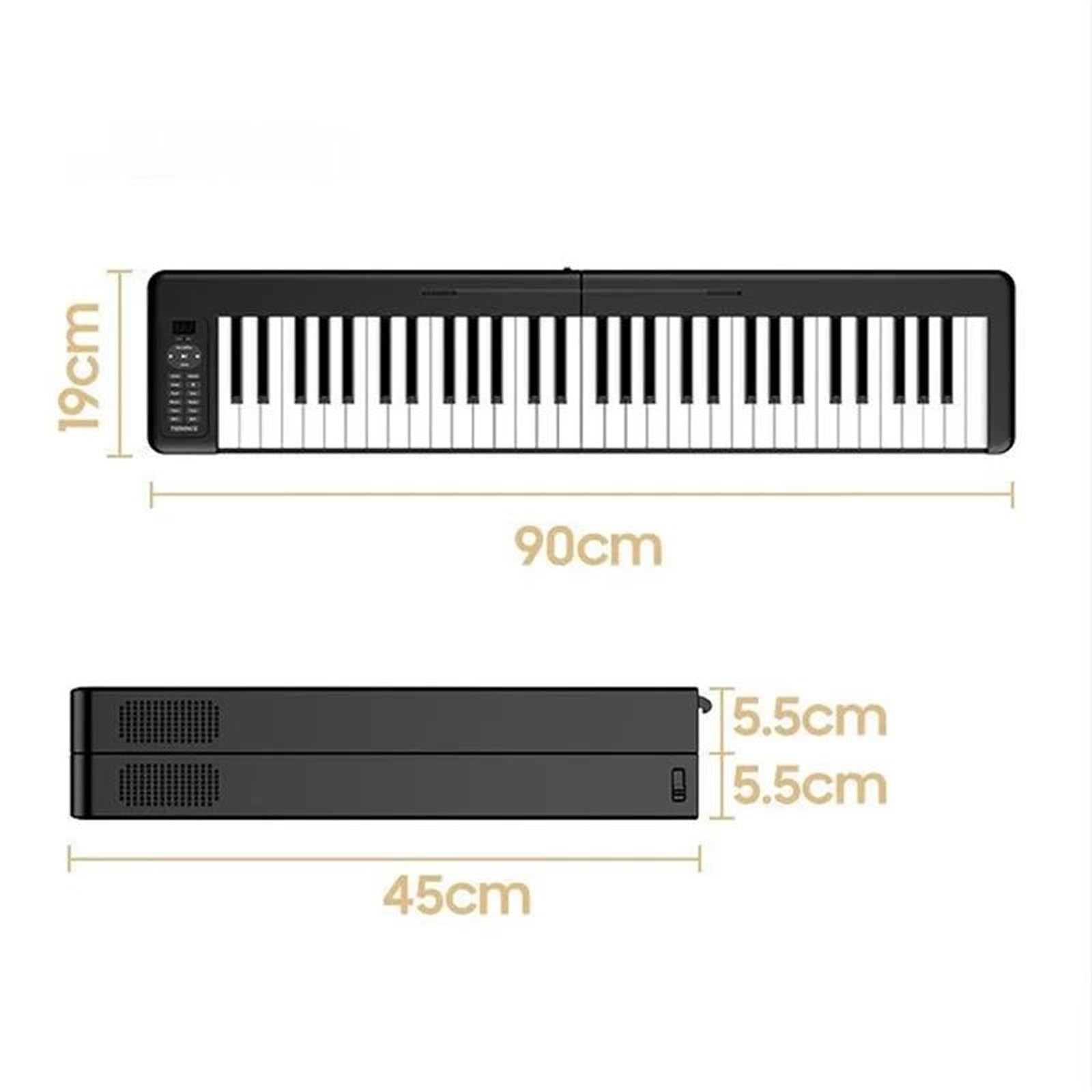 Tastiera Digitale Per Principianti Pianoforte Pieghevole 88 Tasti Pianoforte Elettronico Principianti Organo Elettrico Musicale Tastiera Controller Professionale(BK)