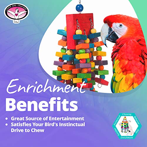 Jouet pour oiseau Beakasarus XL grand format coloré multi-texturé