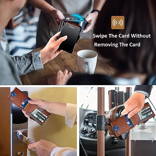 Image of umoven Wallet for Men - with Money Clip Slim Leather Slots Credit Card Holder RFID Blocking Bifold Minimalist Wallet