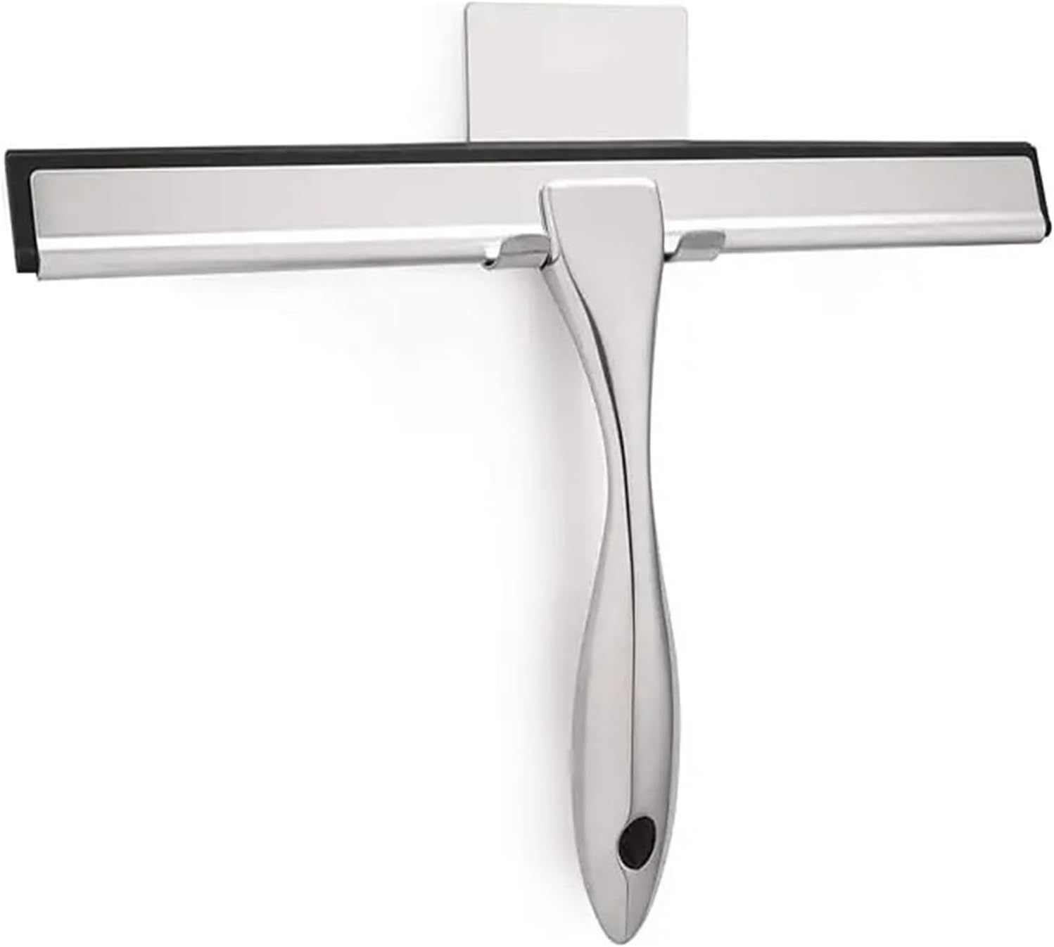 10-Inch Golden Stainless Steel Handheld Squeegee – Silicone Head Scrubber for Bathroom, Glass, and Window Cleaning – Home Household Tool(10inch Silvery)