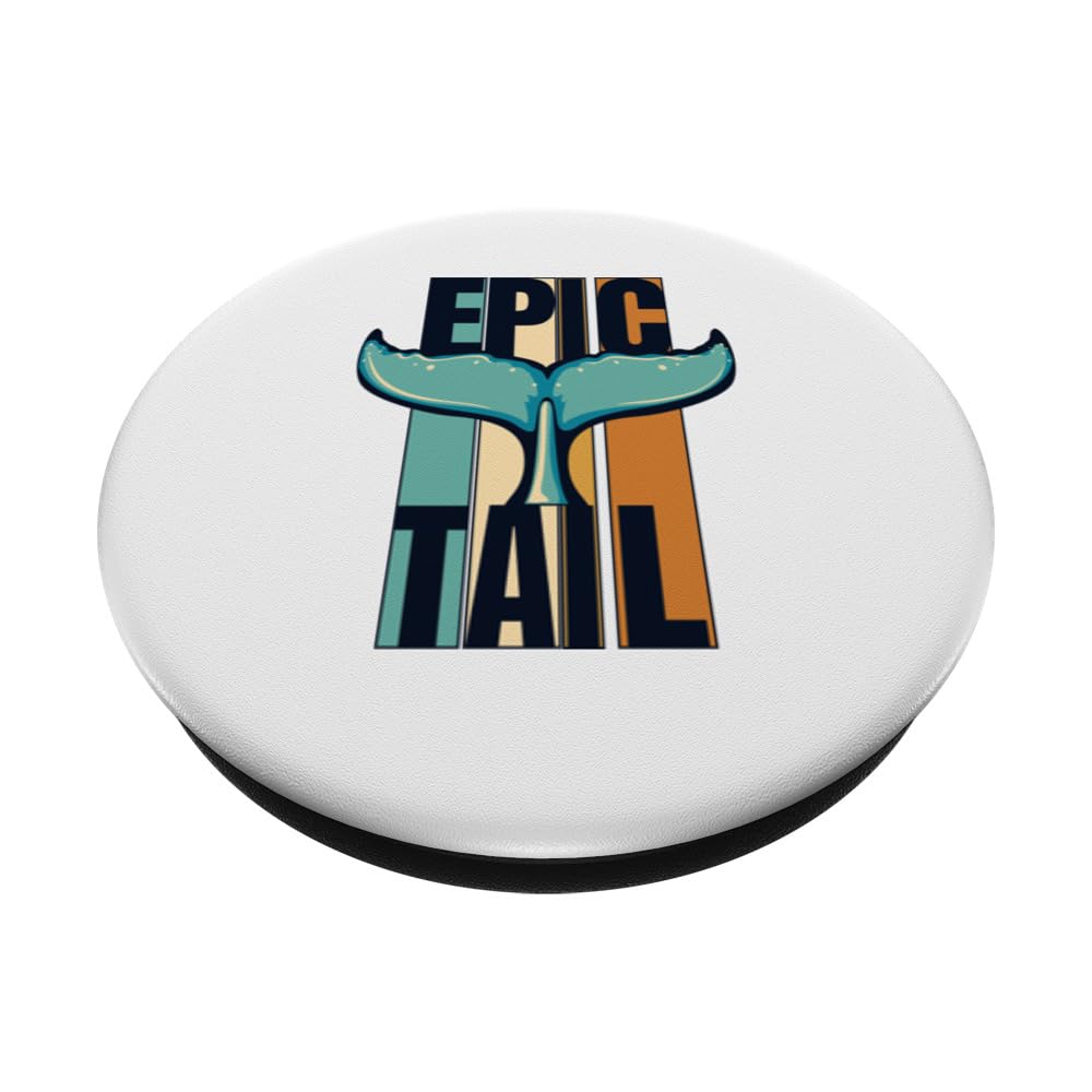 Epic Tail Blue Beluga Cetacea Cachalot Whale Watching PopSockets Swappable PopGrip, Black - Image 2