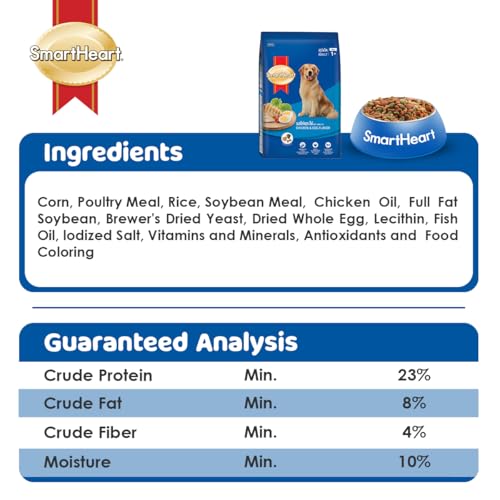 Image of Smart Heart Adult Dog Food Dry Chicken and Egg, 3 Kg, 1 Count