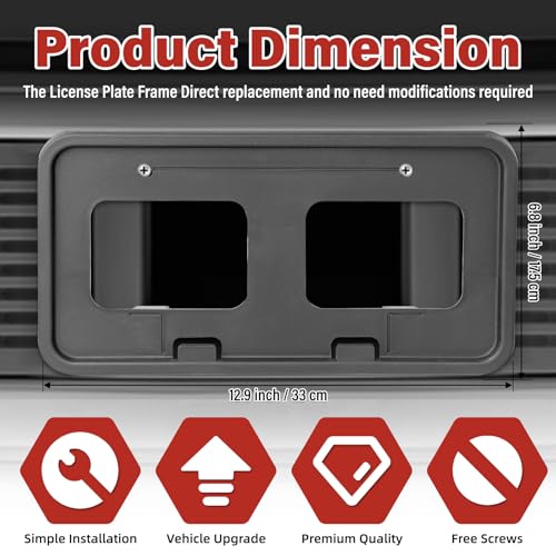 Image of License Plate Bracket Accessories for Ford F250 F350 F450 F550 Super Duty 2011 2012 2013 2014 2015 2016, Front Bumper License Plate Holder Replacement Frame Black Mount