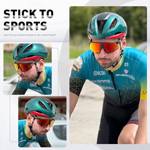 KAPVOE Polarized Cycling Glasses Sports Sunglasses Women Men Bicycle MTB UV400 Protection Running Mountain Bike Baseball Biking Goggles Riding BMX Fishing Running Riding Golf Driving Softball 02 — view 2