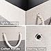 PRANDOM Large Foldable Cube Storage Bins 11x11 inch [4-Pack] Fabric Linen Storage Baskets Cubes Drawer with Cotton Handles Organizer for Shelves Nursery Closet Bedroom White and Grey