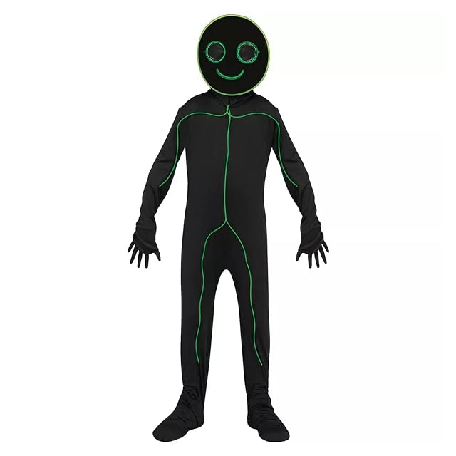 Child E L L U Stick Figure Glow Costume Small size 4-6