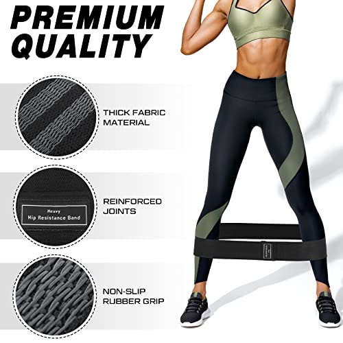 Image of 12 Pcs Fabric Resistance Bands for Working Out Non-Slip Booty Exercise Loop Bands for Women Men Glutes Hip Thigh Butt Yoga Pilates Fitness Gym, Light Medium Heavy