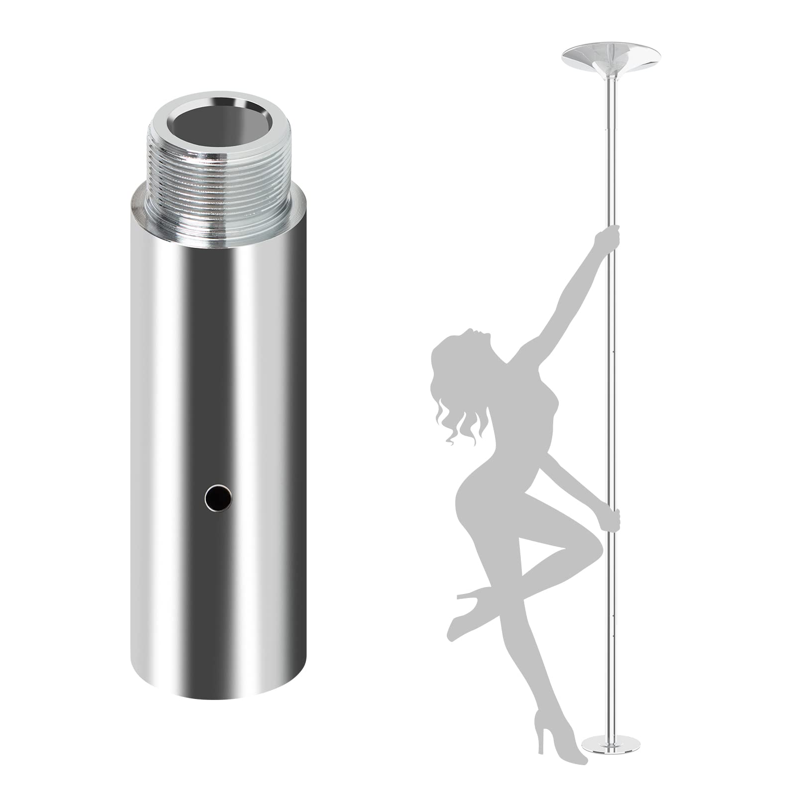 Leogreen 125mm Pole Dance Estensione, per barra da pole dance, con diametro da 45 mm, aggiungi altezza extra, Danzante Tubo Accessori