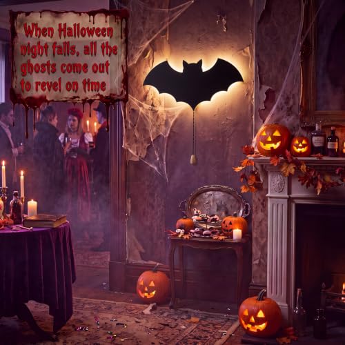 Image of Aurelema Halloween Bat Night Light Wall Lamp Sleeping Nursery Lighting
