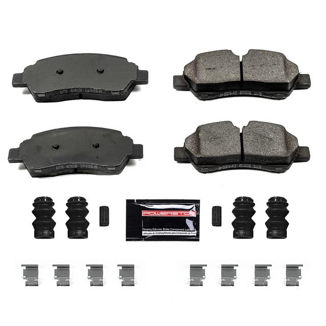 Image of PowerStop Rear Brake Pads for Ford Transit-150 2015-19 |Transit-250 2015-19 |Transit-350 2015-19 |Transit-350 HD 2015-19 - Z23 Carbon-Fiber Ceramic Brake Pads with Installation Hardware, Z23-1775