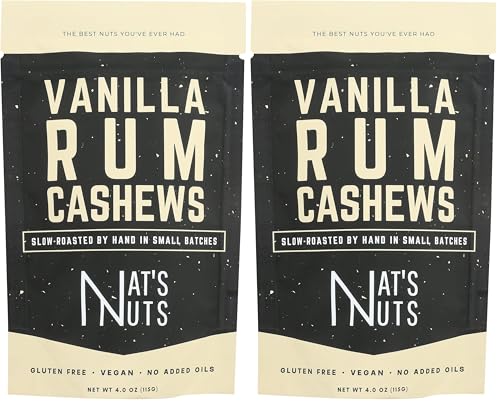 Nat'S Nuts Vanilla Rum Cashews, 4 Oz (Pack of 2)