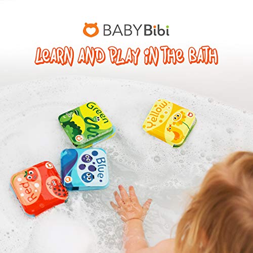 Babybibi Floating Baby Bath Books For Baby. Kids Learning Bath Toys. Waterproof Bathtime Toys For Toddlers. Kids Educational Infant Bath Toys. (Set Of 4: Color Recognition Bath Books) #TOP2