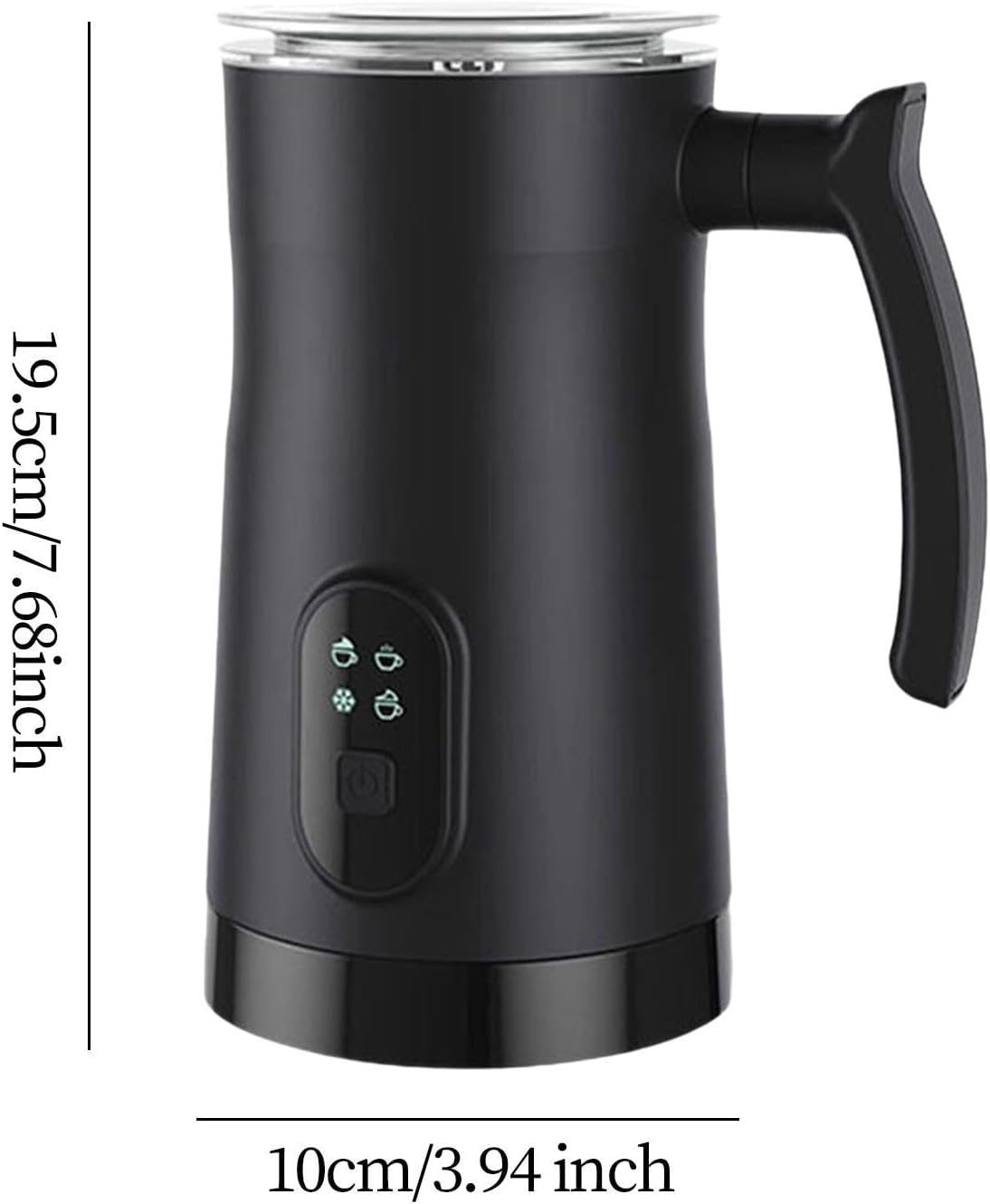 Electric Milk Frother and Steamer for Coffee and Matcha Black(Black)