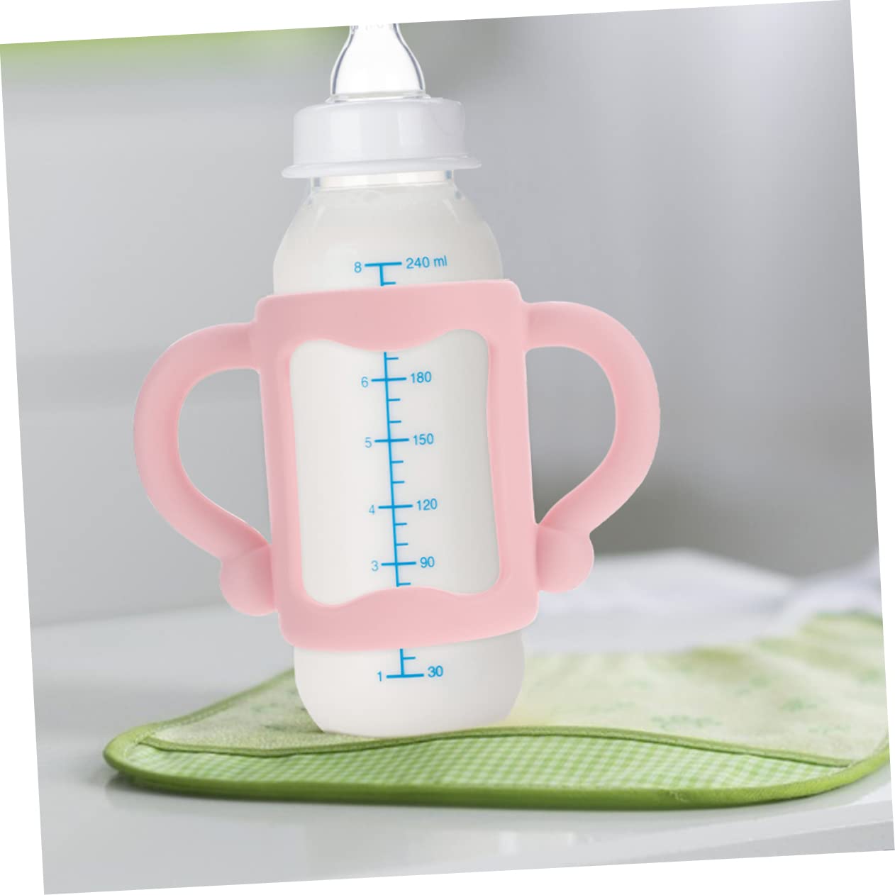 Asas de Silicona para Biberones 4 Piezas, Agarre Cómodo | Pack de 4, Tacto Suave y Decorativo, para Botella de Ñiño, Fácil Agarre y Uso Diario