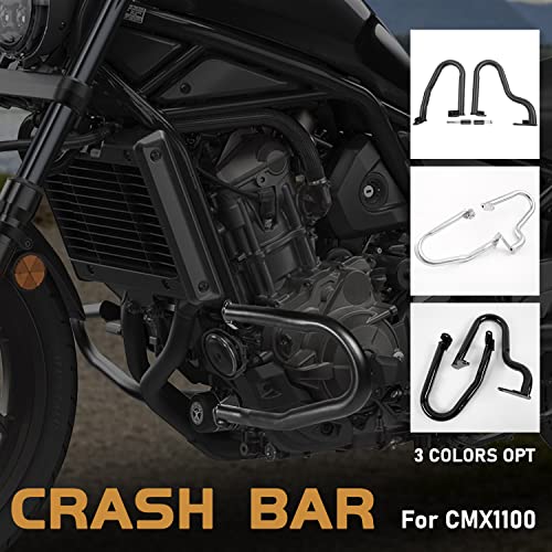 Lorababer Motorcycle Highway Crash Bar Engine Guard Bumper Frame Protector Bodykit Falling Protection Compatible With H-Onda Rebel Cmx1100 Cmx 1100 2021- (Gloss Black) #TOP4