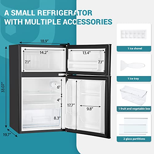 Euhomy RF-H Mini Fridge With Freezer, 3.2 Cu.Ft Compact Refrigerator thumb #4
