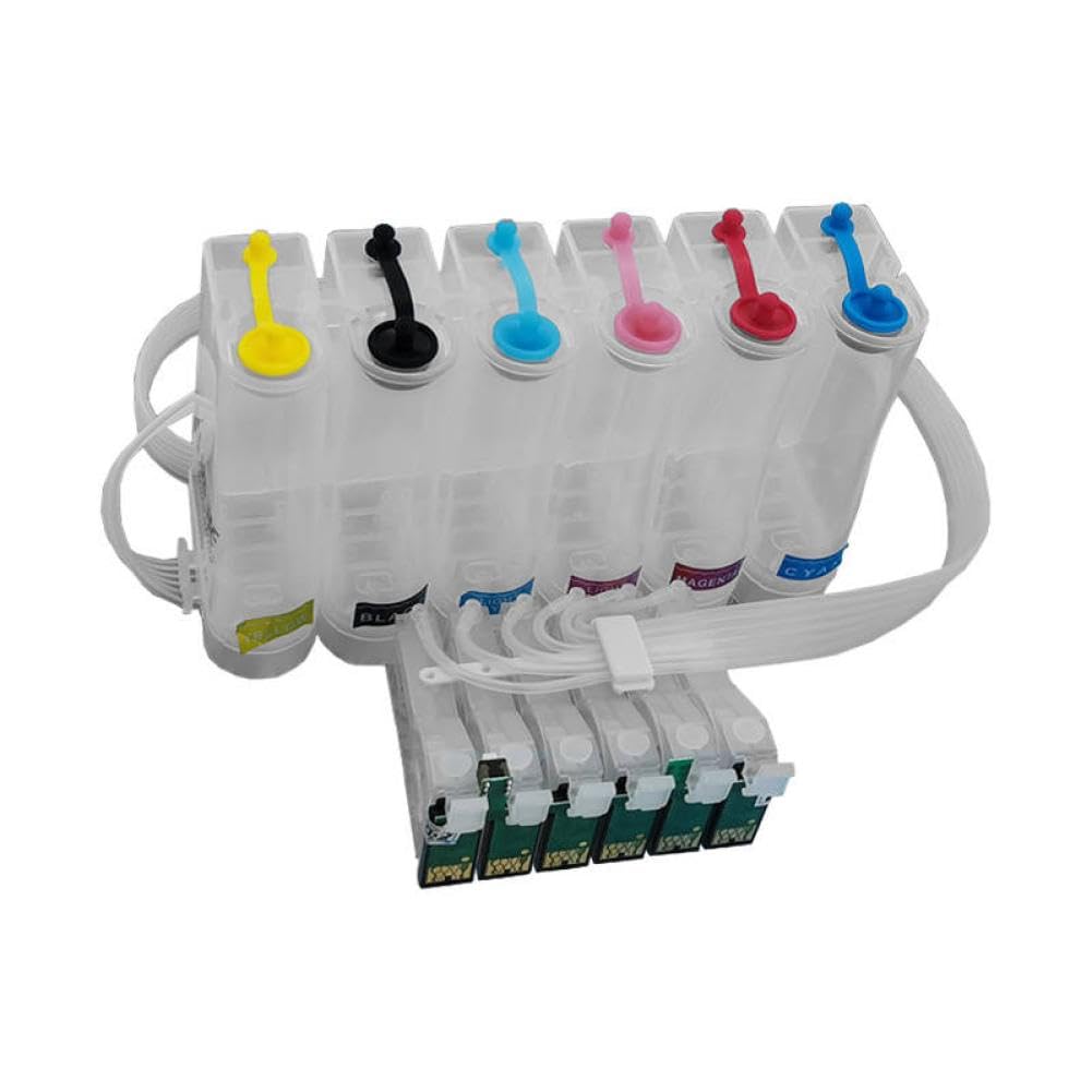 6 conteneurs d'encre avec Tubes d'encre de 120 cm compatibles avec 1390