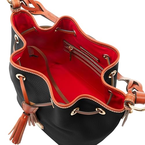 Dooney & Bourke Bucket Bags for Women, Pebble Grain Tasha Large Leather Shoulder Bag with Drawstring Cinch Closure3