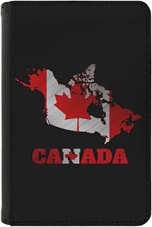 Passport Holder Cover Canada Canadians Flag Map PU Leather Case Wallet Passport Book Protector for Women Men Flying Travel Fashion Gift