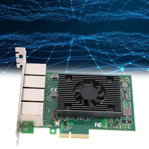 Tarjeta de Red Ethernet PCIe de 8 Puertos Gigabit, Chip 1350AM4 Soportado, con Disipadores de Calor de Aluminio, para Servidores, Estaciones de Trabajo y Dispositivos de Juego miniatura 5