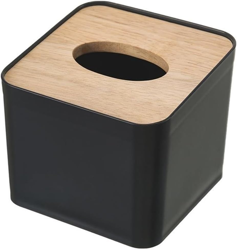 Tissue Box Holder Modern Wood Napkin Holder Square Shape Wood Plastic Tissue Box Case Home Kitchen Paper Holdler Storage Box Accessories Decorative Napkin Holder (Color : A)