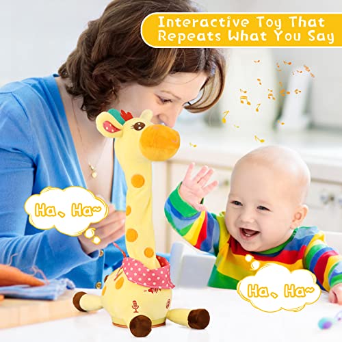 Edencomer Tanzende Giraffe Spielzeug, Singender Sprechende Musik Kuscheltier Giraffe, Lautstärke einstellbar… – Ansicht 4