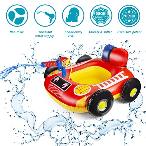 10Leccion Pool Floats With Water Gun For Kids, Inflatable Pool Toys For Toddlers, Fire Truck Toddler Floats For Pool, Blow Up Swimming Floaties For Boys Girls And Children #TOP6