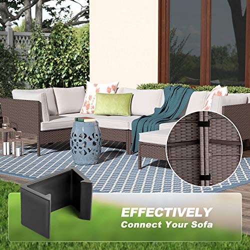 Alinhamento de sofa secional de vime para patio, moveis de exterior, fixadores, grampos, grampos, co