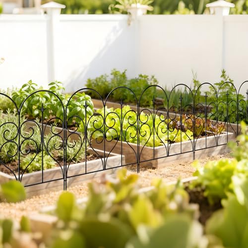 Thealyn Dekorativer Metallzaun für Garten, Hundebarriere, Gartenpaneel für Terrasse und Blumenbeet, Rostfrei (81,3 cm (H) x 61 cm (L) * 5 Platten)