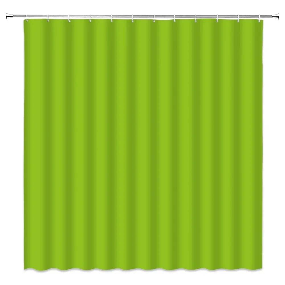 Rideau de douche anti moisissure vert et imperméable en tissu polyester pour salle de bain
