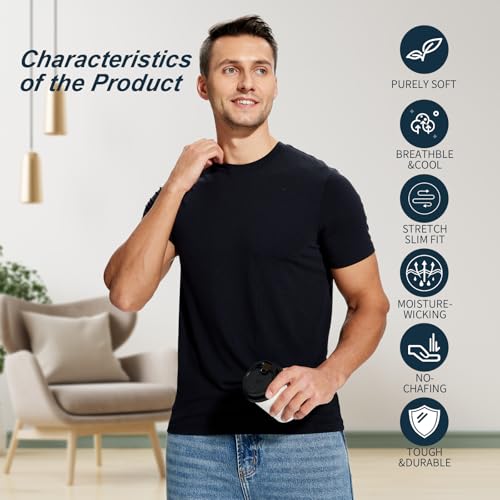 Mens Undershirts Moisture-Wicking T-Shirts 3 Pack Crewneck Basic Tees for Men2