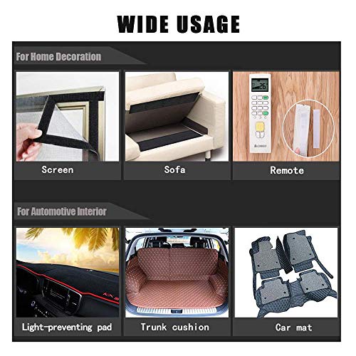 1 Inches Hook And Loop Tape 10.9 Yards (32.8 Feet) Self-Adhesive Strips Sticky Back Fastener, Black #TOP4