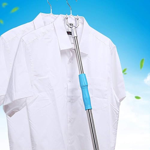 Miniatura 5 de Poste de alcance con gancho 55 "largo poste armario gancho extensible herramienta de alcance palo para área alta - azul