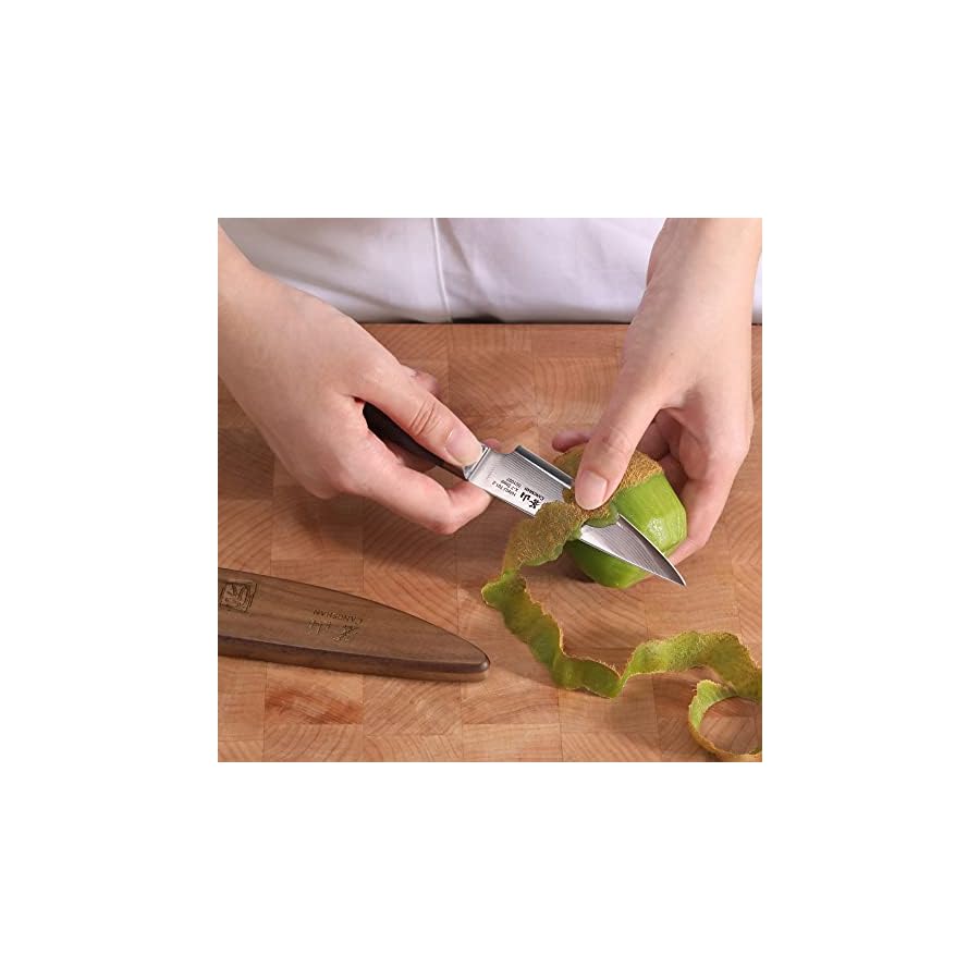 Cangshan-HAKU-Series-501097-X-7-Damascus-Steel-Forged-35-inch-Paring-Knife-with-Sheath Cangshan HAKU Series 3.5-Inch Paring Knife with Sheath, Forged X-7 Damascus Steel, 501097