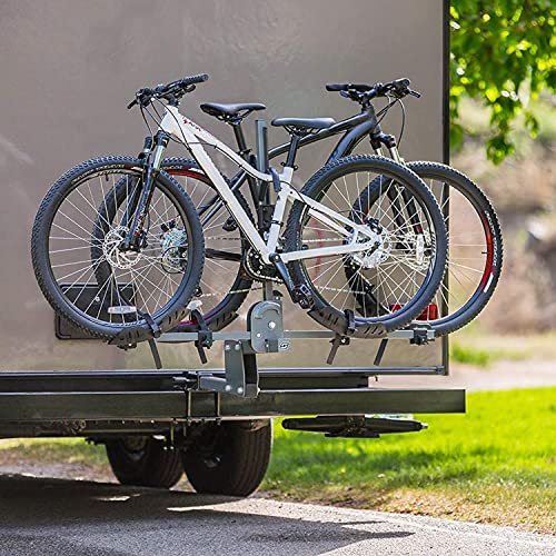 eVerHITCH 4 Inch RV Bumper Adapter 2 Inch Hitch Receiver Bike Rack Cargo with Stainless Steel Bolts, Black