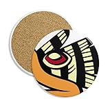 Classification : Coaster DIYthinker Résumé Indian Art Dessin Tête d\'aigle Pierre Boisson Céramique sous-Verres pour la Tasse Coupe 2pcs Cadeaux