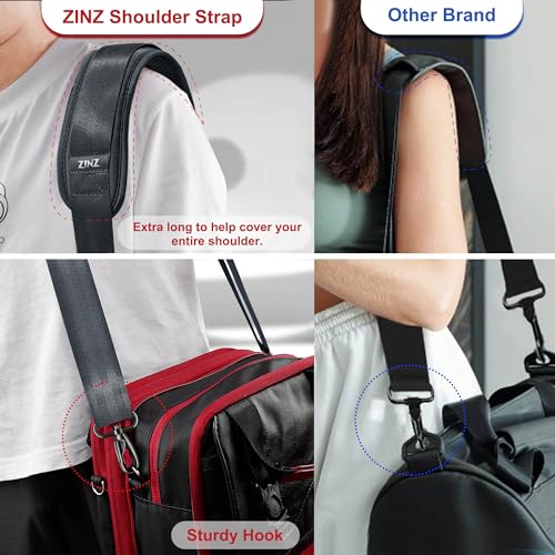 Image of ZINZ 74 inch Shoulder Strap with Fixed Pad and Dual Balanced Buckles,Dark Gray