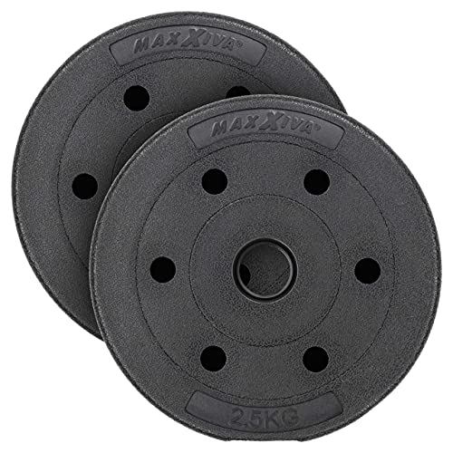 MAXXIVA Hantelscheiben-Set Zement 2 x 2,5 kg Ersatzgewichte für Muskelaufbau Krafttraining Fitness-Zubehör Gewichtheben 5kg MAXXIVA Hantelscheiben-Set Zement 2 x 2,5 kg Ersatzgewichte für Muskelaufbau Krafttraining Fitness-Zubehör Gewichtheben 5kg