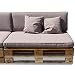 Produktbild Nordje Palettenkissen Set Comfort bestehend aus Sitzkissen (120 x 80 cm) und Lehne (120 x 40 cm) für Ihre Outdoor Palettenlounge (taupe) inkl. Dekokissen (2 Stück)