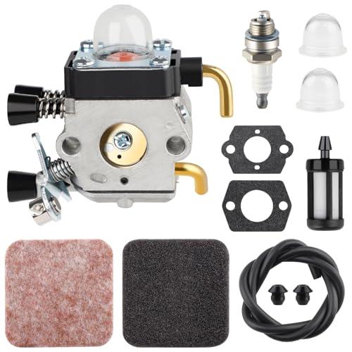 HUSWELL FS85R FS80 Carburetor for Stihl FS80R FS85 FS72 FS76 FS74 FS75 FS 80 FS 85 Tune up kit HS74 HS80 HS75 HS85 hedge Trimmer Parts KM85 HT75 FC75 KM85R Air Filter Fuel Line Kit Replace C1Q-S186