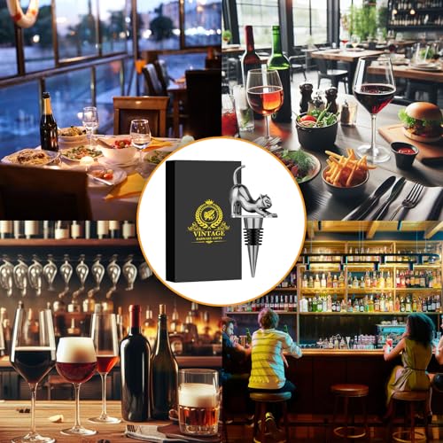 LKKCHER Cat Wine Bottle Stopper, Gifts for Cat Lovers, Silver with Gift Box - Cosy Home Interiors LKKCHER Cat Wine Bottle Stopper, Gifts for Cat Lovers, Silver with Gift Box - Image 7