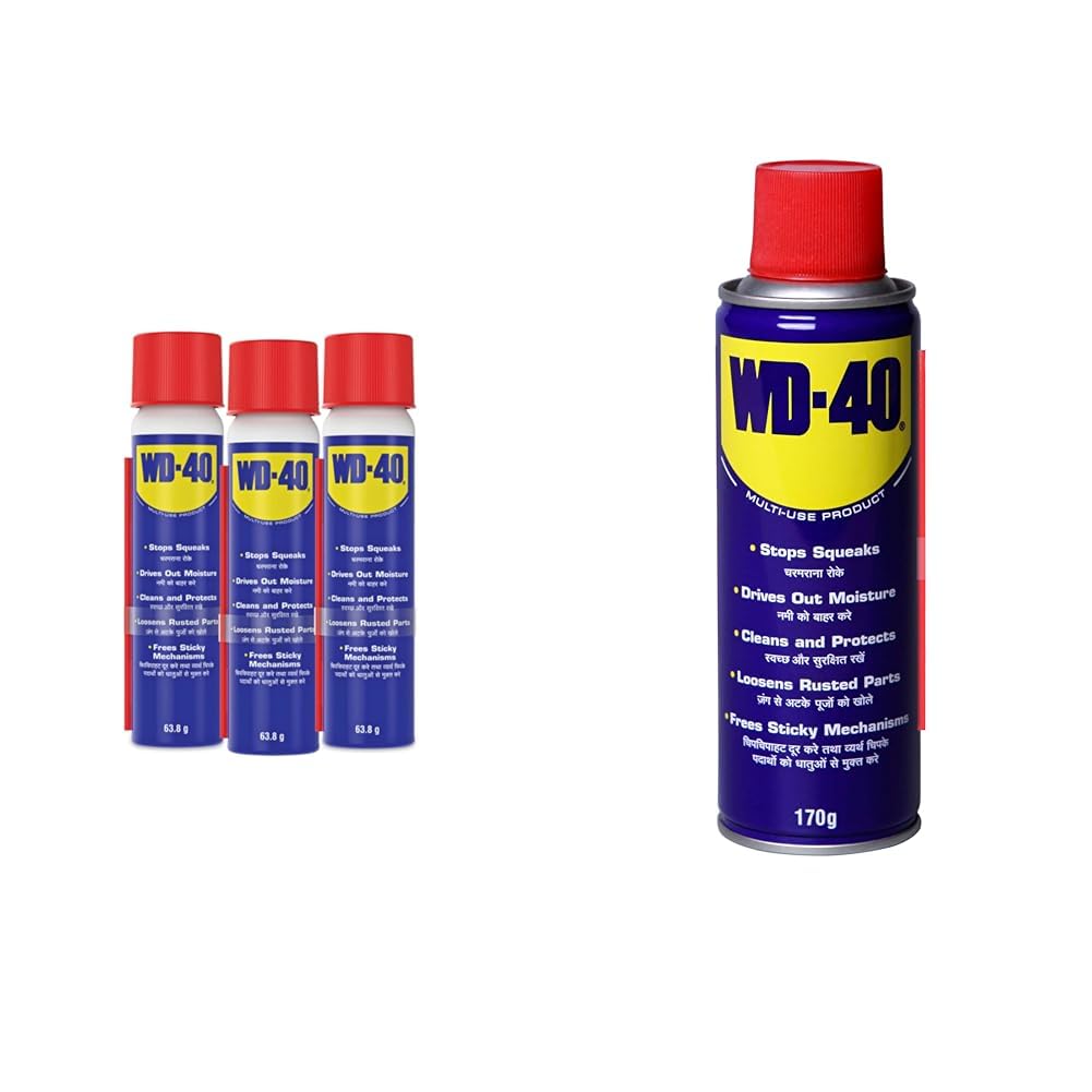 WD-40 Multipurpose 63.8g Spray for Home Improvement, Frees jammed locks & Rust Parts, Adhesive remov-image-23