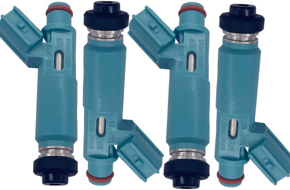 Amrxuts 4pcs 23250-28020 12 Holes Disc Fuel Injector for 2001 2002 2003 2004 Toyo-ta Highlander 2.4L L4 842-12265 2325028020 12 Holes