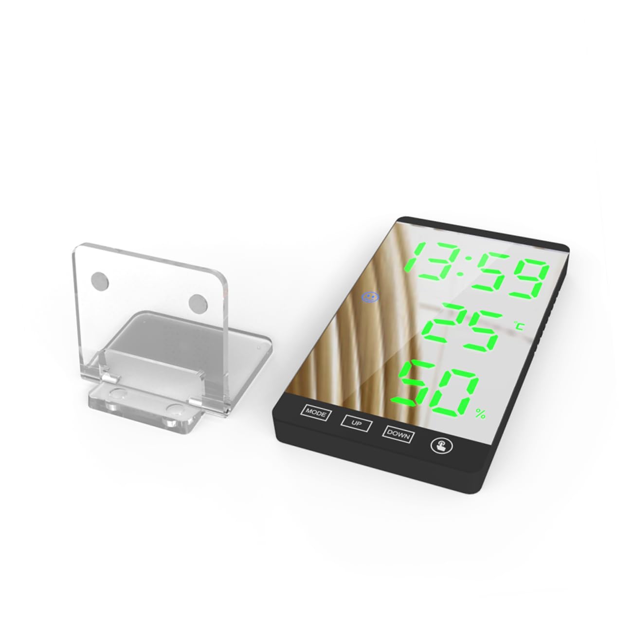 Orologio Sveglia Digitale Con Display Temperatura Umidità Orologio Da Tavolo Led Con Ricarica Usb Con Carattere Verde Design Semplice Per Arredamento Casa