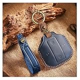 Ysbxitu Natural top layer cowhide Key Fob Case Compatible with Chery Jetour Freedom Shanhai T1 Traveller 2024 2025 Remote control protective case replacement key fob Blue