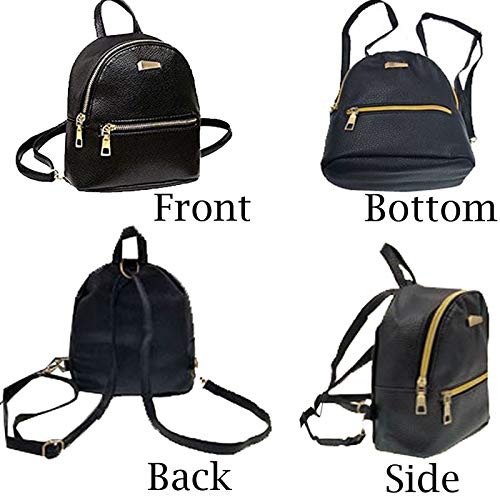 Donalworld Women Floral School Bag Travel Cute Pu Leather Mini, Blak, Size Small #TOP4