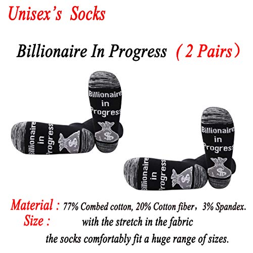 JXGZSO 2 Pairs Entrepreneur Socks - Future Billionaire & Boss Gift Socks for Business Owners2