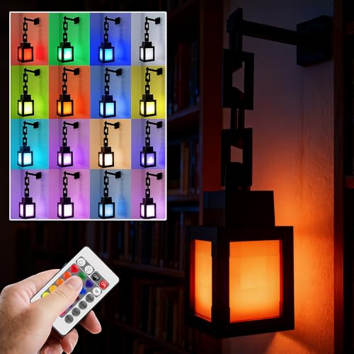 Gobesty Pixelated Lantern Night Light 16 Colors USB Rechargeable Night Lamp with Remote Control Wall or Table LED Mood Light Game Room Decor for Bedroom Game Room Decor Kids Room