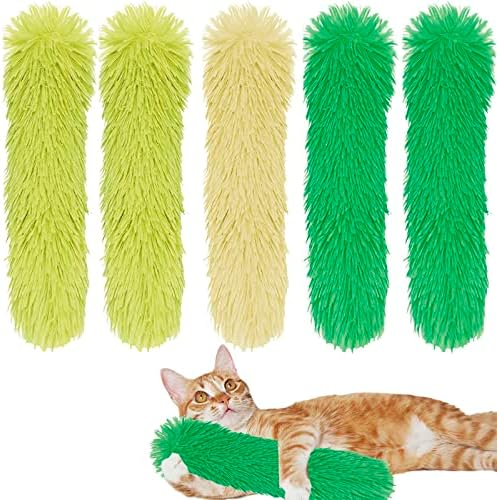 Cat Catnip Toys for Indoor Kitten, Interactive Cat Kicker Toy with Catmint and Crinkle Plush Sticks Chasing Chewing Exercising Pet Toys Cat Pillows Chew Teething Clean Toy for Cats (5PACK,10.6 INCH)