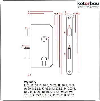 KOTARBAU® Innentür Einsteckschloss 90x50mm WC-Ausführung Universal Rechts und Links